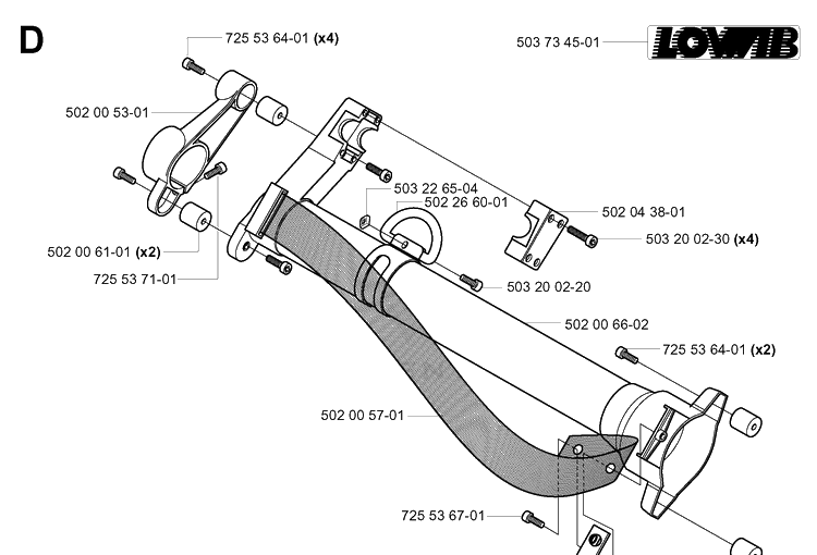 Tower Diagram and Parts List for 265RX  Husqvarna Brush Cutter