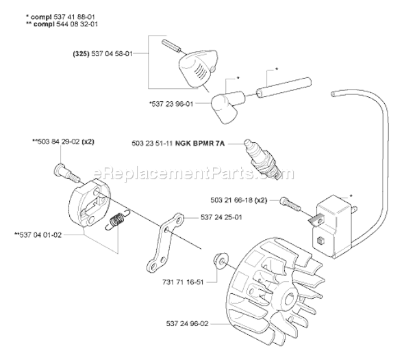 Page L Diagram and Parts List for 323HE3 2007-01 Husqvarna Trimmer