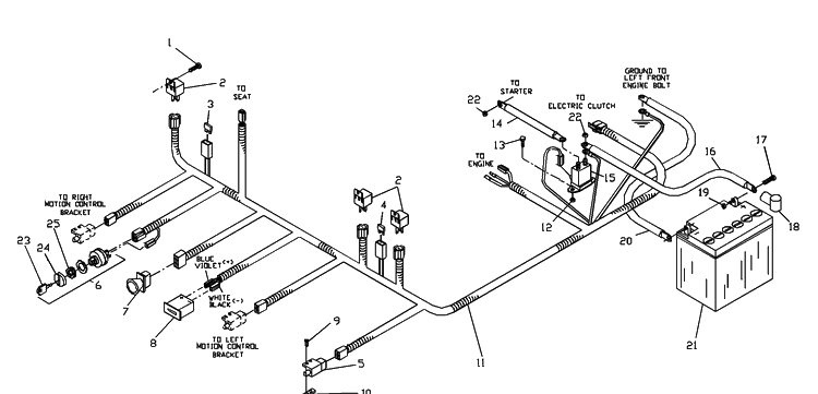 Wiring Assembly (Kawasaki Only) Diagram and Parts List for ZTHKW4818 2001-09 Husqvarna Lawn Mower