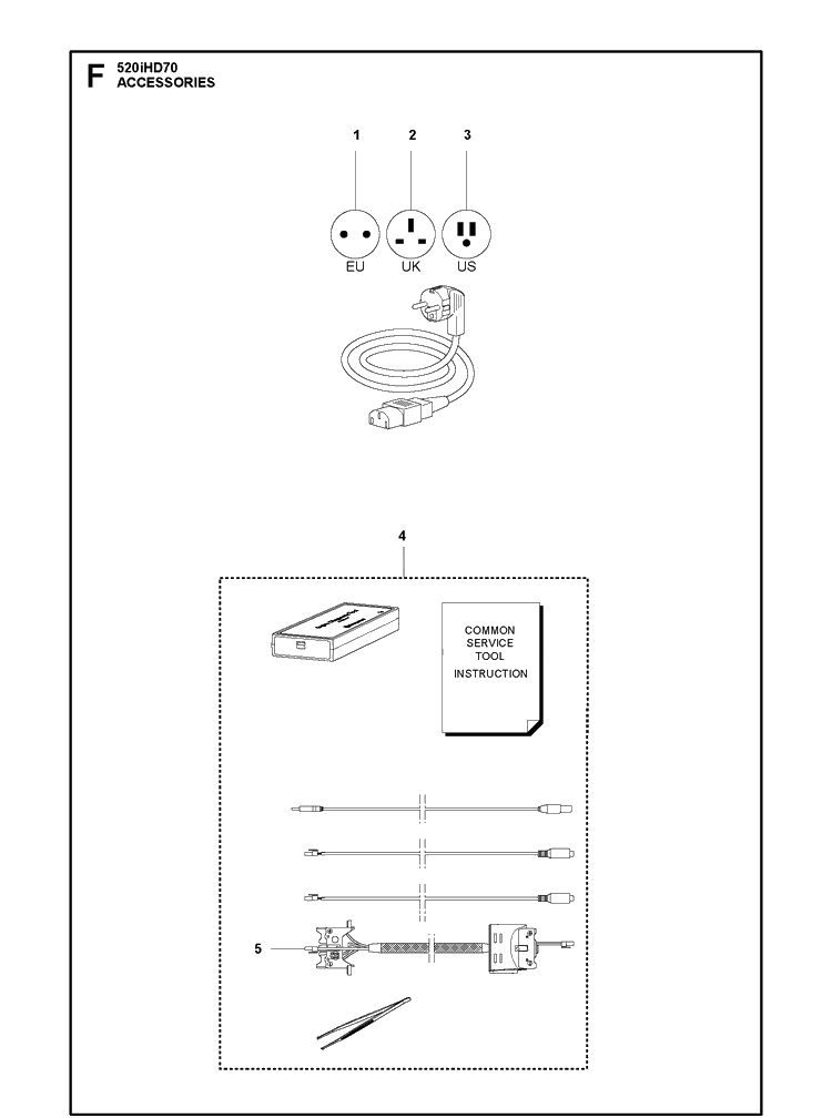 Accessories Diagram and Parts List for 520IHD70  Husqvarna Hedge Trimmer