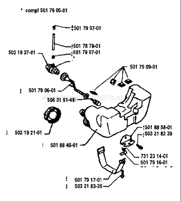 Page L Diagram and Parts List for 24H 1992-04 Husqvarna Trimmer
