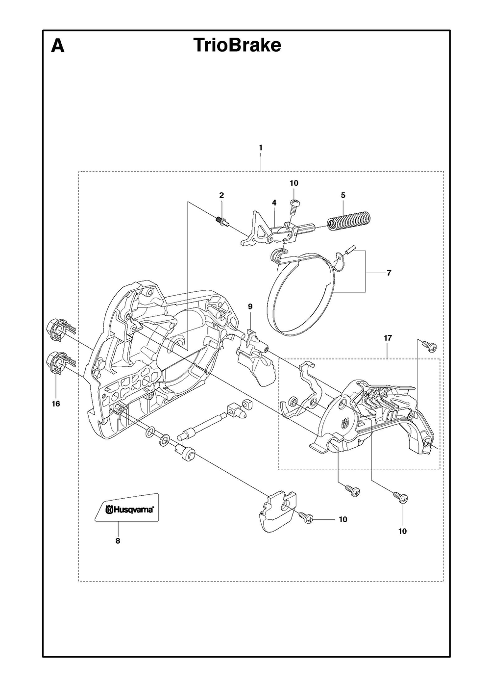 Complete Product Diagram and Parts List for 550XPGTRIOBRAKE  Husqvarna Chainsaw