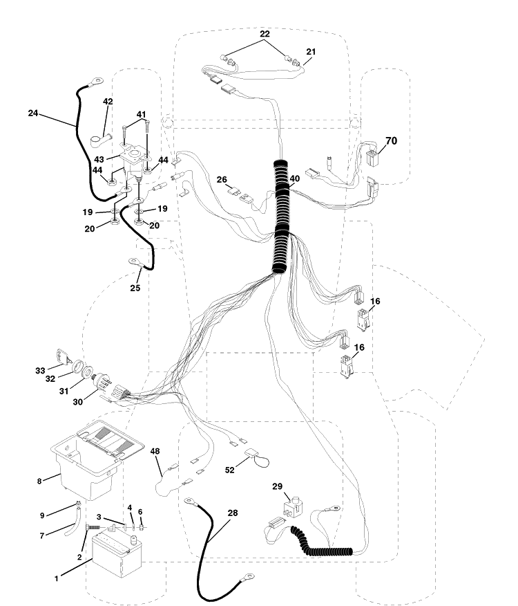 Electrical Diagram and Parts List for LTH120 (954140013A)(1997-12) Husqvarna Lawn Mower