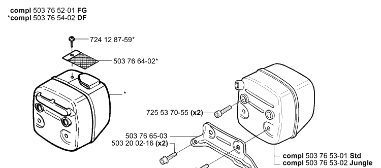 Muffler Diagram and Parts List for 365EPA 2003-11 Husqvarna Chainsaw