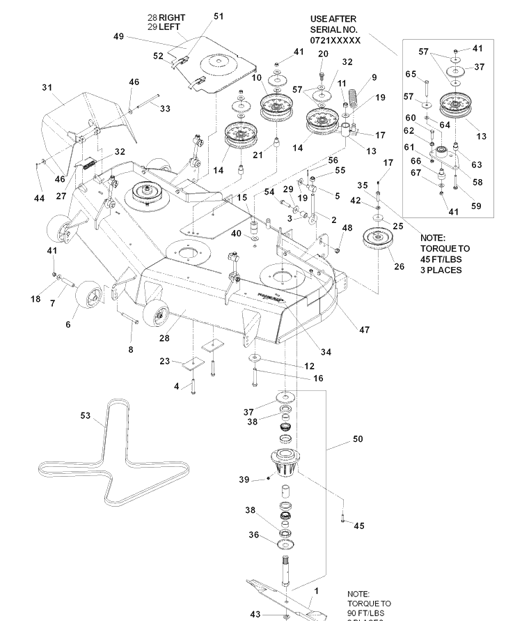 52 Inch Cutting Deck Diagram and Parts List for IZ5225TXPKOA (968999307)(2007-04) Husqvarna Lawn Mower