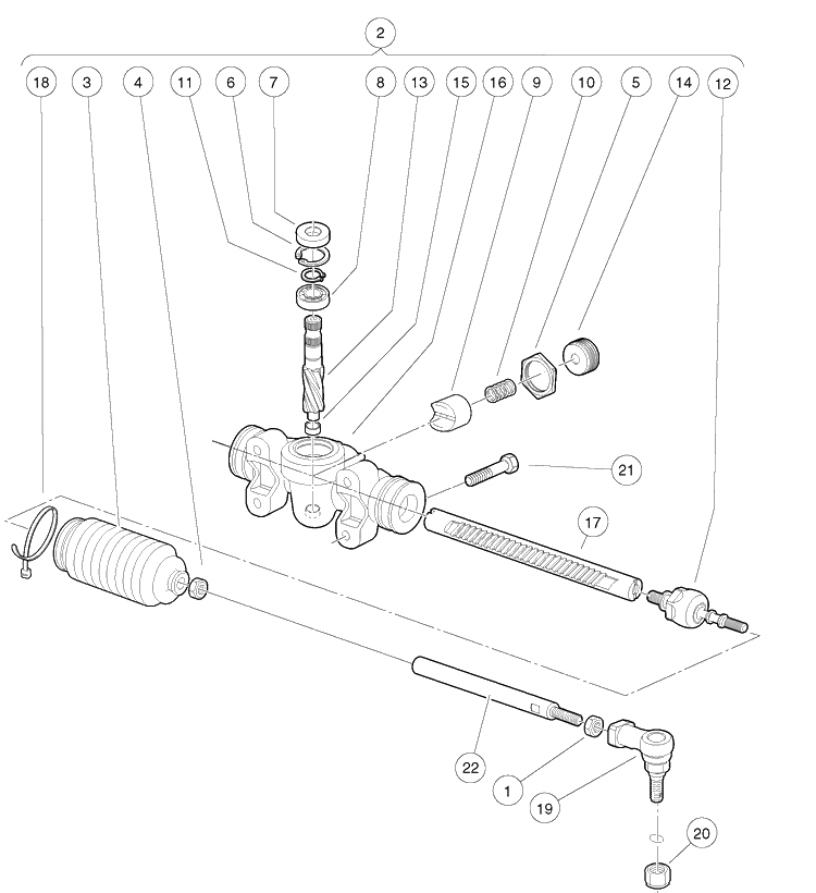 Steering Gear Assembly Diagram and Parts List for HUV4421GXP 2009 Husqvarna Lawn Tractor