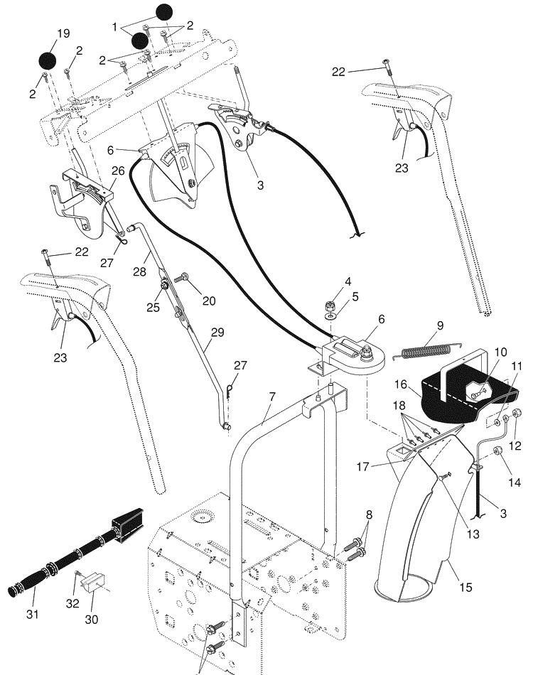 Control Panel / Discharge Chute Diagram and Parts List for 1130SBEXP (96193001803)(2007-09) Husqvarna Snow Blower