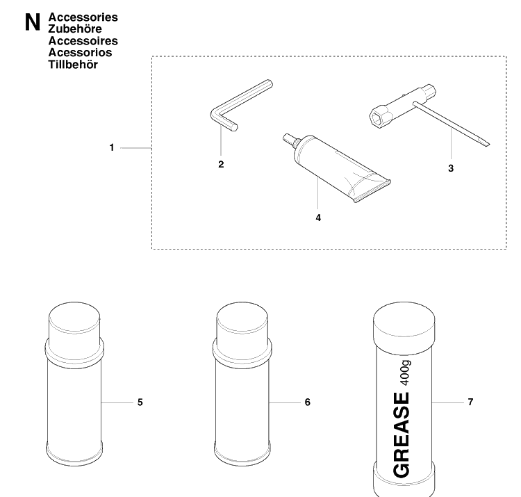 Accessories Diagram and Parts List for 323HD60 20090400001-Current Husqvarna Hedge Trimmer