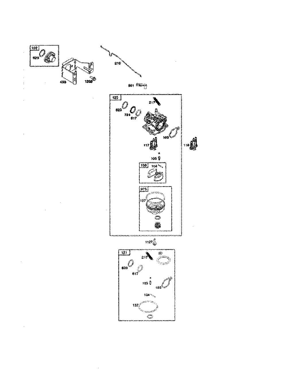 Carburetor Diagram and Parts List for HU725AWDH-96145001901  Husqvarna Lawn Mower