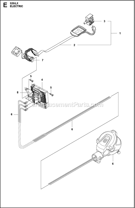 Electrical Diagram and Parts List for 520ILX  Husqvarna Trimmer