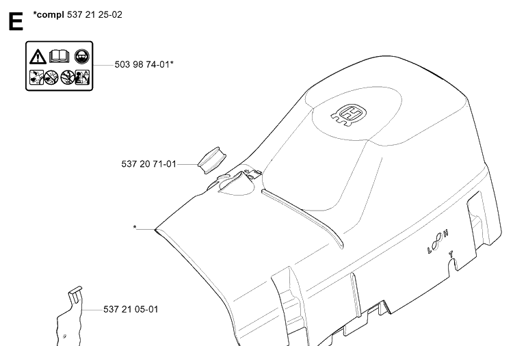 Cover 2 Diagram and Parts List for 575XP 20051400001-20070100000 Husqvarna Chainsaw