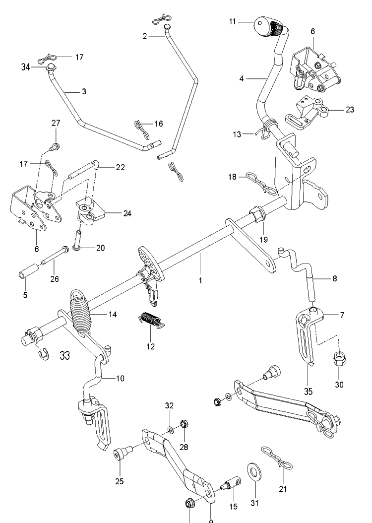 Mower Lift / Deck Lift Diagram and Parts List for Z248F  Husqvarna Lawn Mower