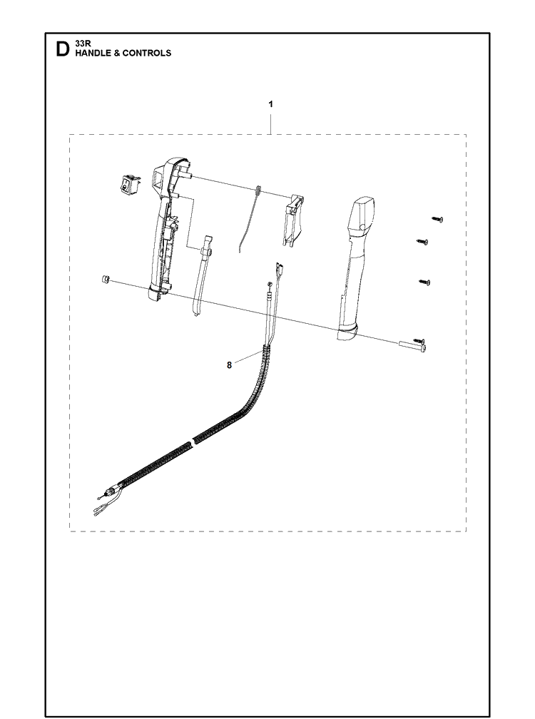 Handle And Controls Diagram and Parts List for 131R (967843002)(2020-06) Husqvarna Edger