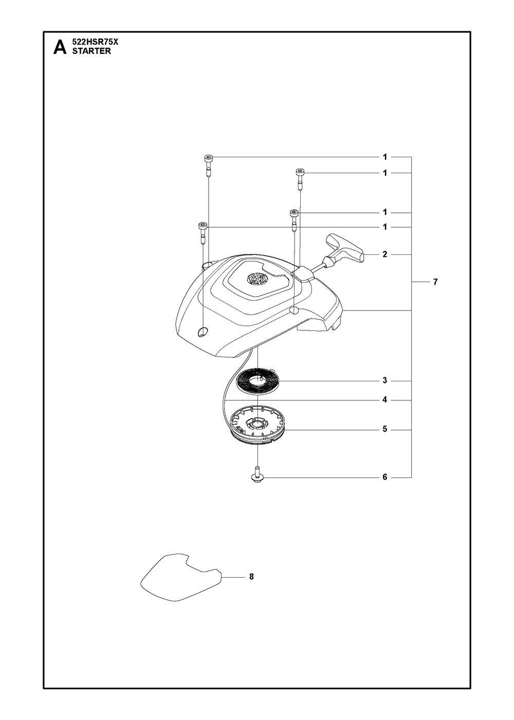 Accessories Diagram and Parts List for 522HSR75X  Husqvarna Hedge Trimmer