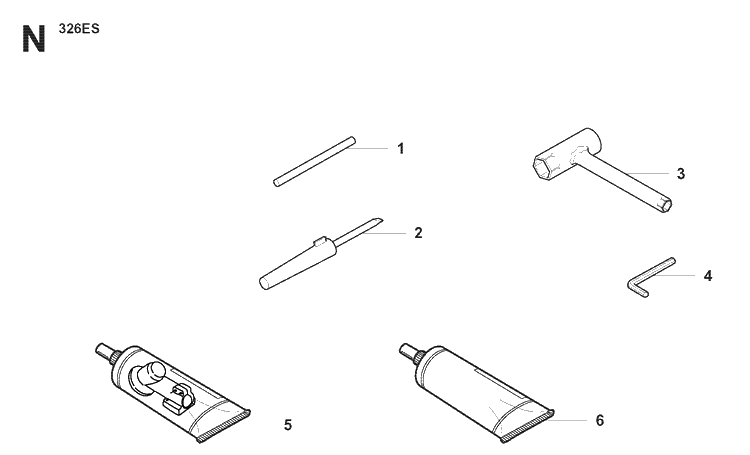 Accessories Diagram and Parts List for 326ES  Husqvarna Edger