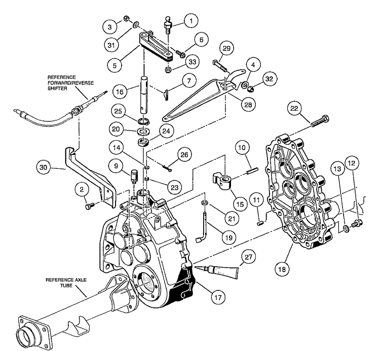 Transaxle - Gasoline Vehicles, Gear Cases And Brackets Diagram and Parts List for HUV4210GXP 2005-06 Husqvarna Lawn Tractor