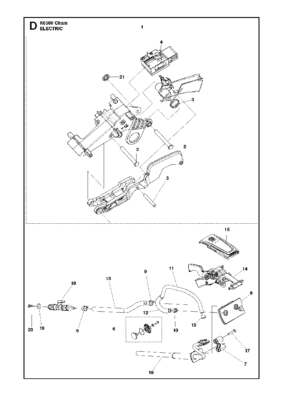 Electrical Diagram and Parts List for K6500CHAIN 2015-03 Husqvarna Circular Saw