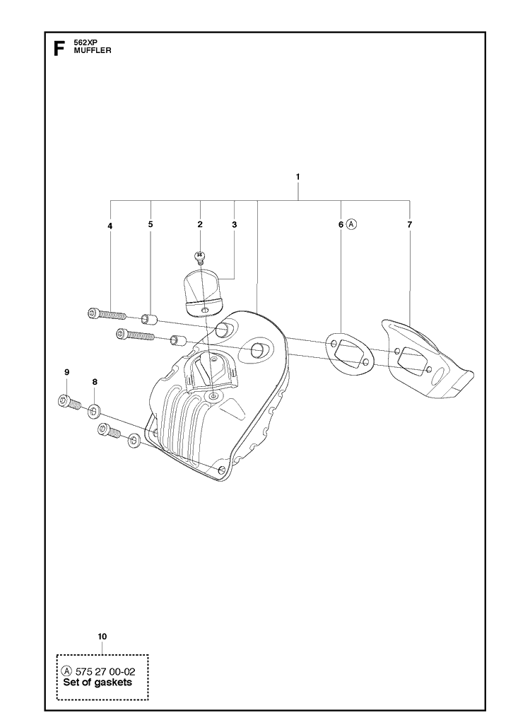 Muffler Diagram and Parts List for 562XP 2013-01 Husqvarna Chainsaw