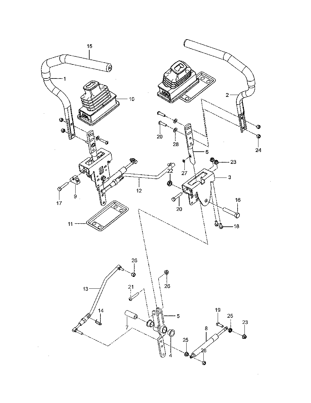Steering Diagram and Parts List for 967271801-00  Husqvarna Lawn Mower