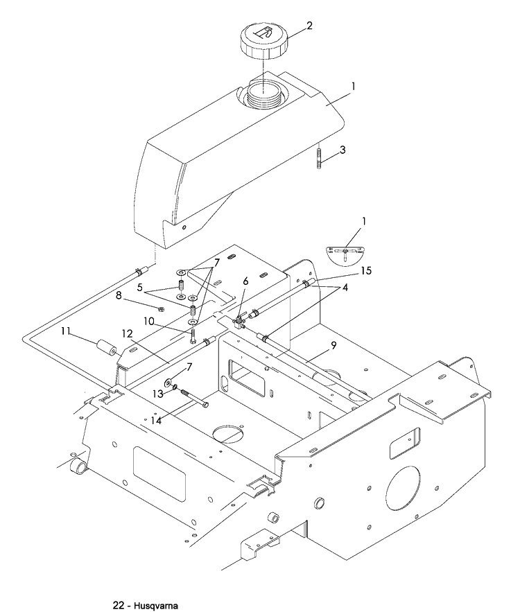 Fuel System Diagram and Parts List for LZF5227 (966956701)(2008-06) Husqvarna Lawn Mower