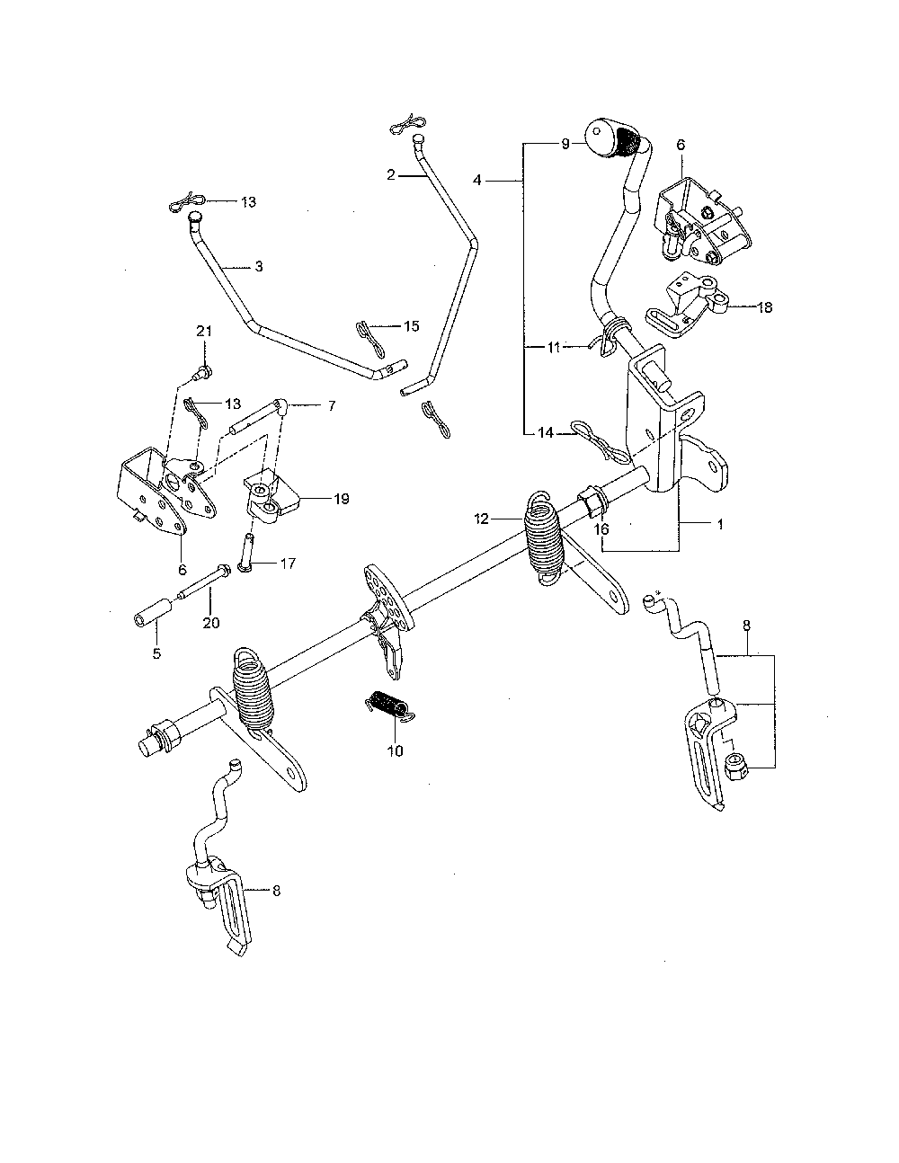 Brake/lift Diagram and Parts List for 967271801-00  Husqvarna Lawn Mower