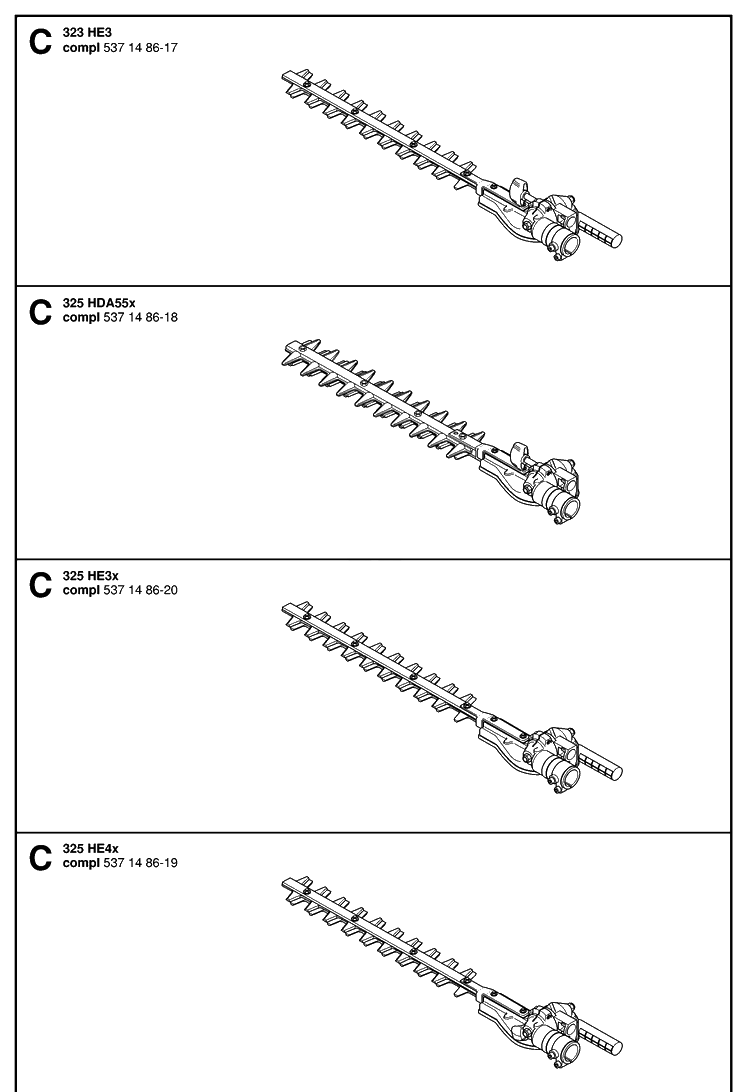 Clutch And Oil Pump Diagram and Parts List for 325HA110 20054000001-20040100000 Husqvarna Hedge Trimmer