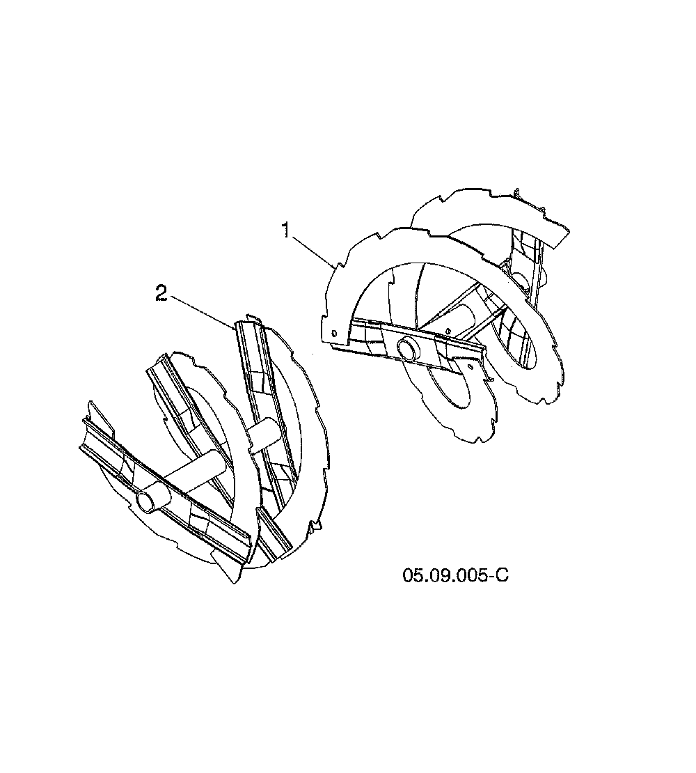 Auger Diagram and Parts List for 96193009605  Husqvarna Snow Blower