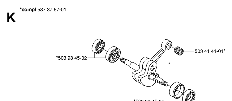 Crankshaft Diagram and Parts List for 339XP 20063600001-20100600000 Husqvarna Chainsaw