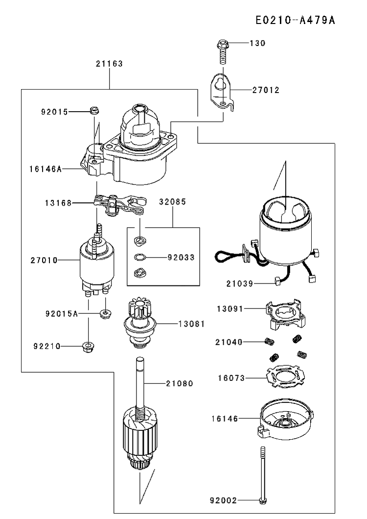 Starter Diagram and Parts List for FX801V-ES00 2017-09 Husqvarna Engine