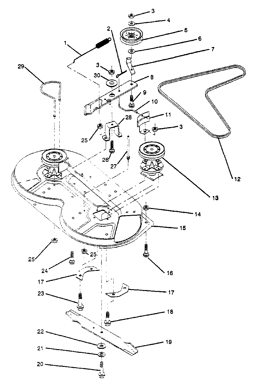 Mower Deck (Part 2) Diagram and Parts List for LT112 (954000191-A)(1990-11) Husqvarna Lawn Tractor