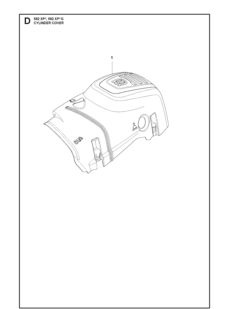 Cylinder Cover Diagram and Parts List for 592XP 592 XP-G Husqvarna Chainsaw