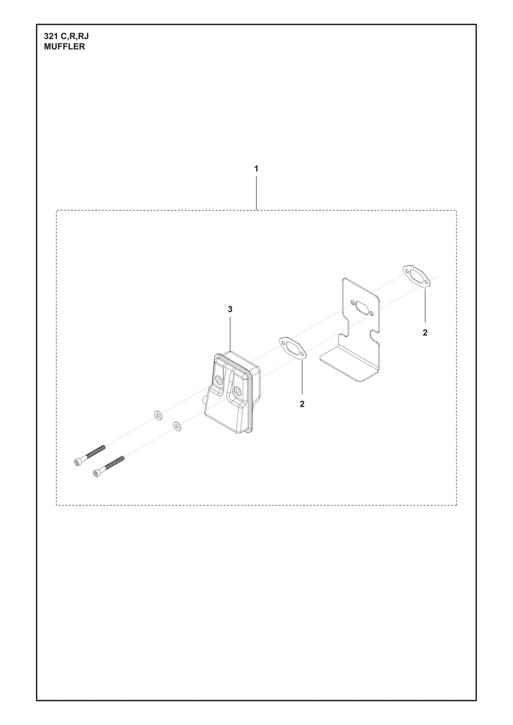 Muffler Diagram and Parts List for 321C  Husqvarna Trimmer