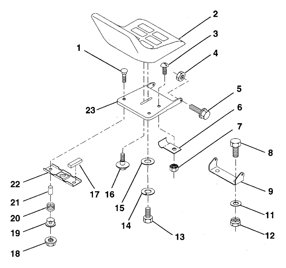 Seat Diagram and Parts List for LR100 (954000572-A)(1995-03) Husqvarna Lawn Tractor