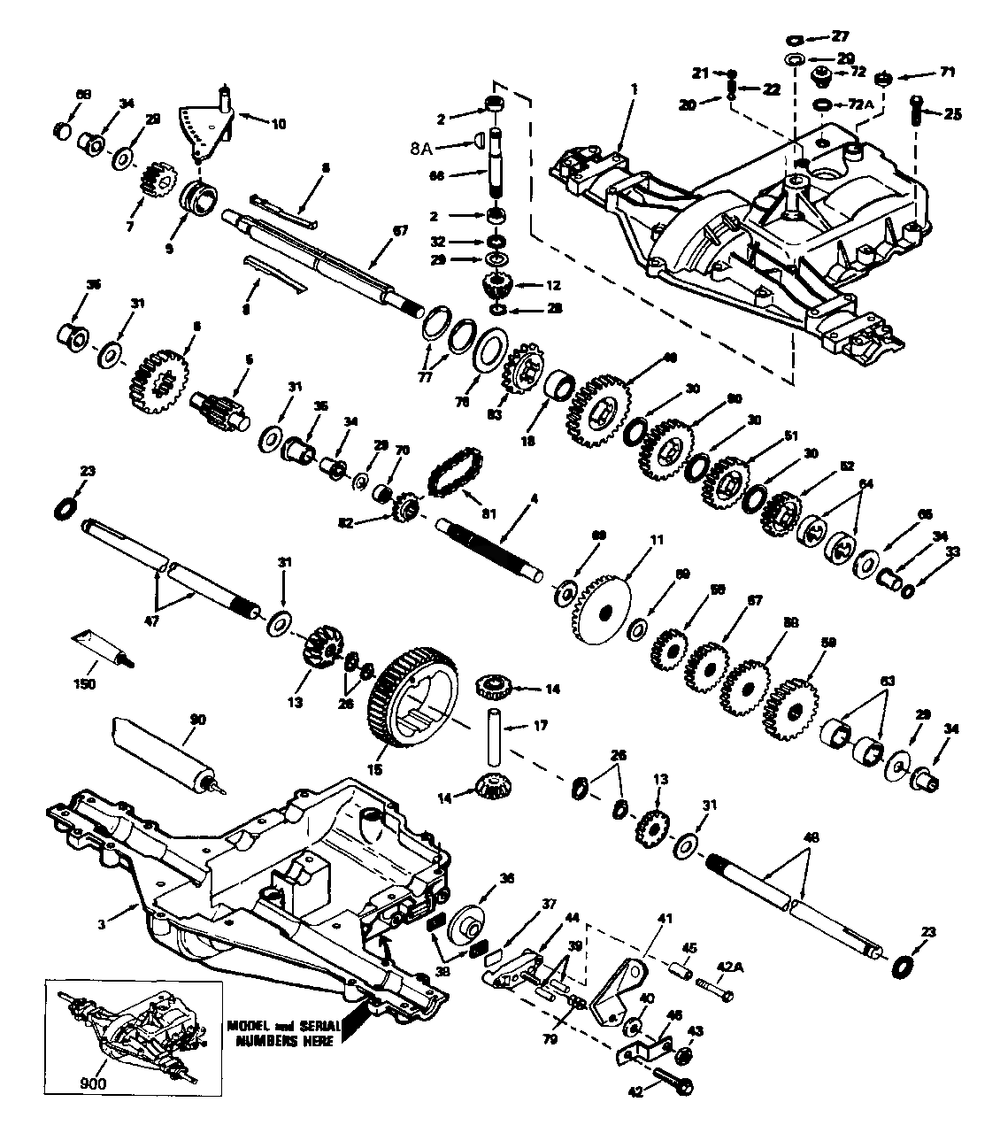Peerless Transaxle Model Number P930-008a Diagram and Parts List for LR121 (954140001-A)(1997-12) Husqvarna Lawn Tractor