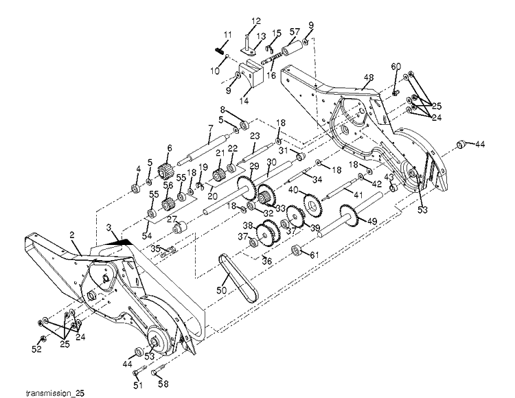 Transmission Diagram and Parts List for TR430DUAL (96091001802)(2011-09) Husqvarna Cultivator