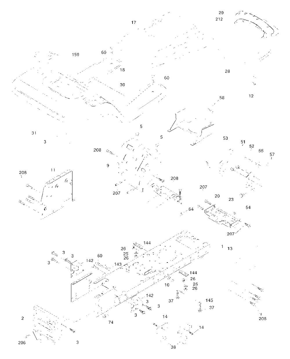 Chassis And Enclosures Diagram and Parts List for YTH1848XP (954567260-B)(2001-05) Husqvarna Lawn Tractor