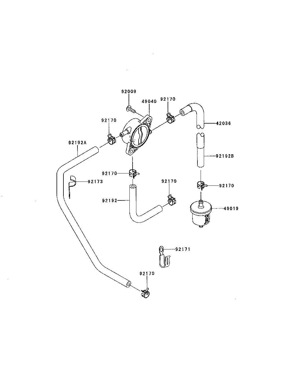 Fuel tank/fuel-valve Diagram and Parts List for YTH18K46-96043021800  Husqvarna Lawn Tractor