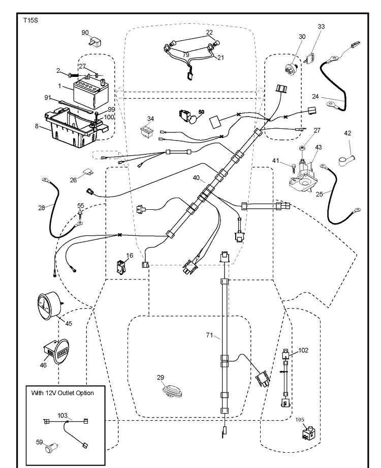Electrical Diagram and Parts List for YTH24V48LS (96048001402)(2012-08) Husqvarna Lawn Tractor