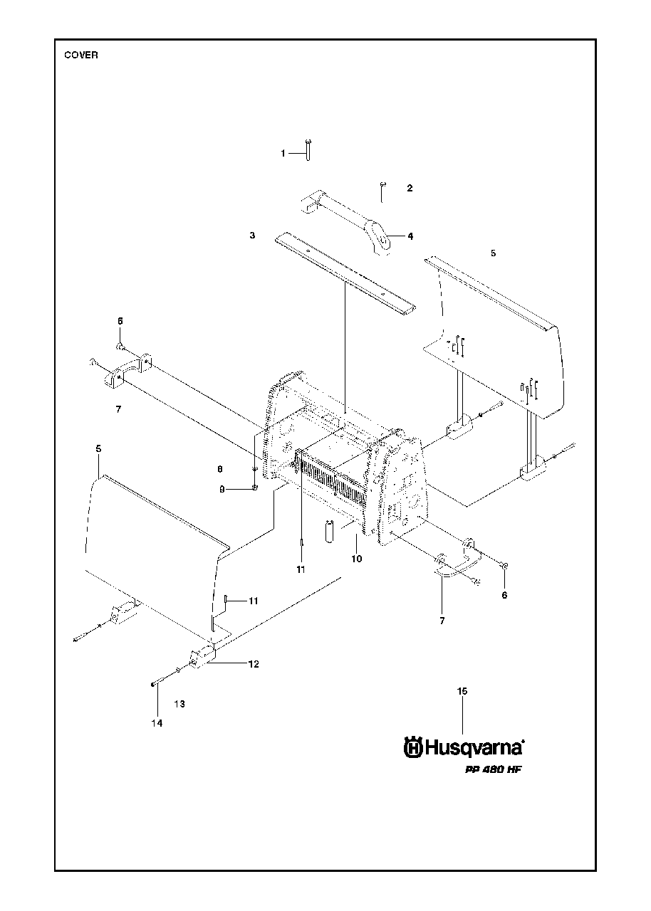 Cover Diagram and Parts List for PP480 (20134402530 & Above)(2013-11) Husqvarna Miscellaneous