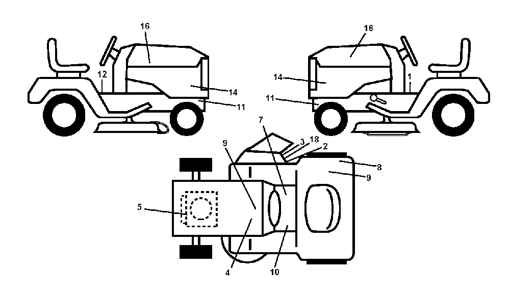 Decals Diagram and Parts List for YTH2754T (96041006202)(2009-02) Husqvarna Lawn Tractor