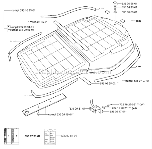 Page B Diagram and Parts List for SOLARMOWER 2002-02 Husqvarna Lawn Mower