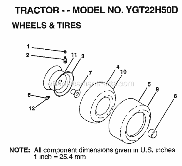 Transaxle Pump Diagram and Parts List for YGT22H50D 1999 Husqvarna Lawn Tractor