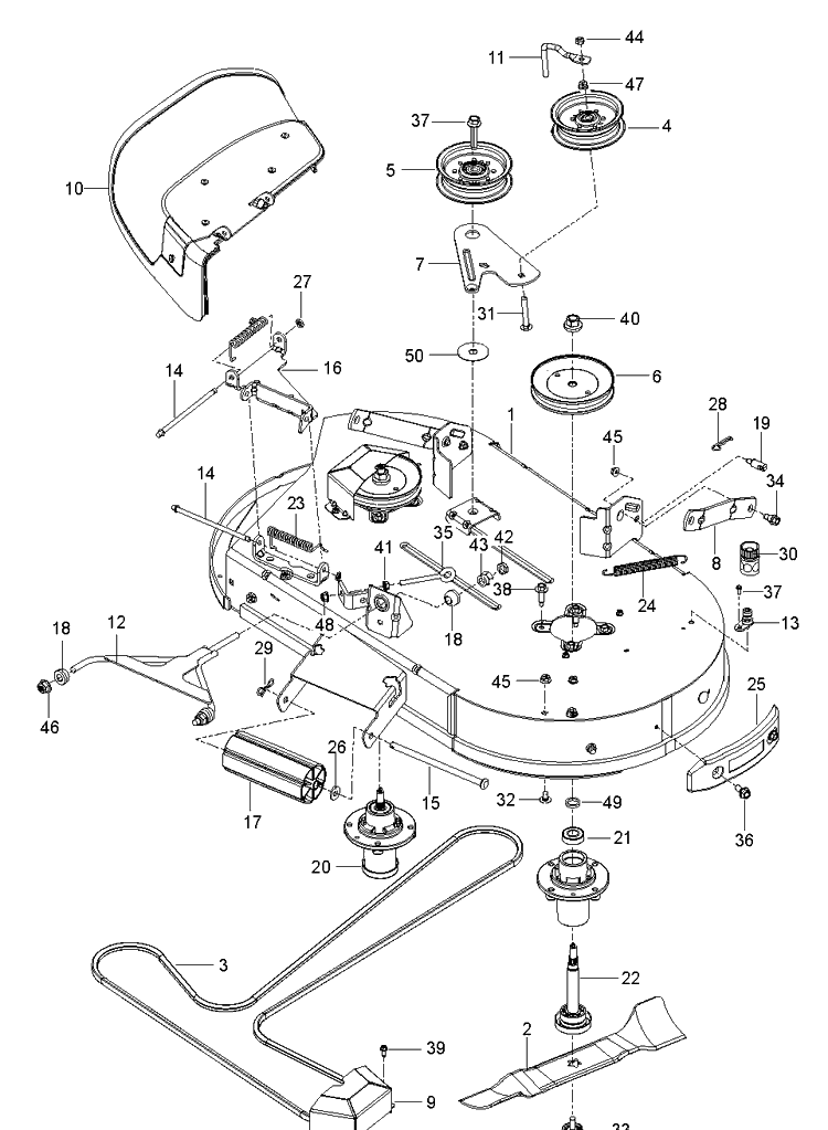 Mower Deck / Cutting Deck Diagram and Parts List for Z242E (97045870100)(2020-04) Husqvarna Lawn Mower