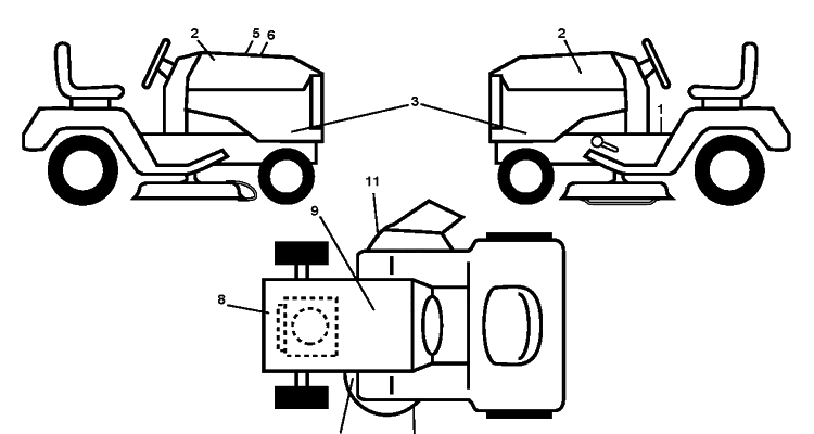 Decals Diagram and Parts List for YTH2348-240443 2012-11 Husqvarna Lawn Tractor