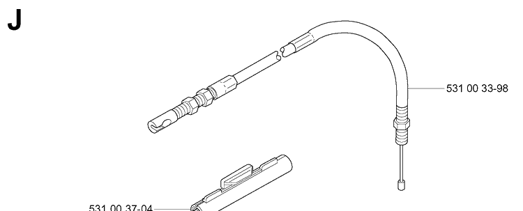 Throttle Controls Diagram and Parts List for 145BT 20053300001-Current Husqvarna Leaf Blower / Vacuum