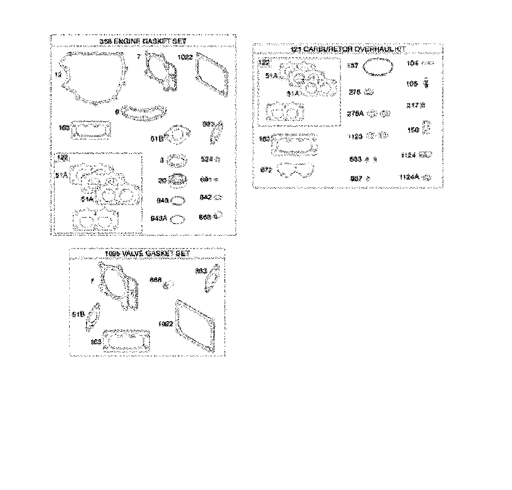 Gasket sets/carburetor overhaul kit Diagram and Parts List for 917240443  Husqvarna Lawn Tractor