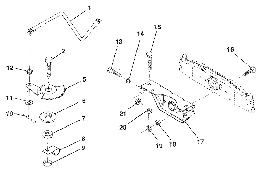 Sector Gear Diagram and Parts List for LR120 (954000582-C)(1993-01) Husqvarna Lawn Tractor