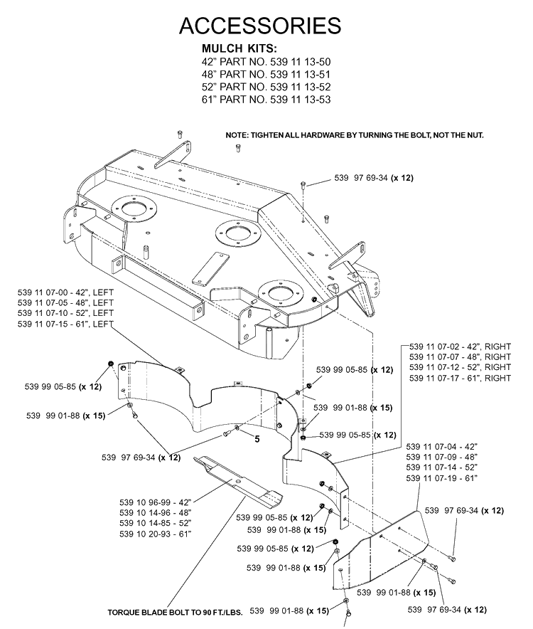 Accessories 7 Diagram and Parts List for IZ5223T (968999257)(2005-08) Husqvarna Lawn Mower