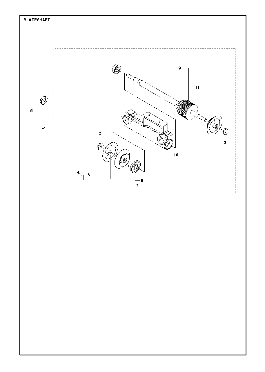 Bladeshaft Diagram and Parts List for FS520 (FS 524)(2007-08) Husqvarna Circular Saw