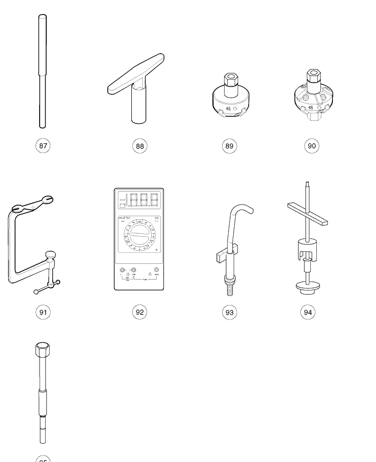 Maintenance And Service Tools - Gas 5 Diagram and Parts List for HUV4421GXP 2009 Husqvarna Lawn Tractor